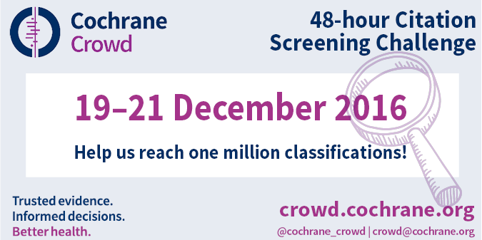 Join the Cochrane Crowd 48-hour Citation Screening Challenge!