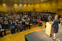 Audience listening to a Colloquium speaker