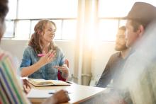 A meeting around a table