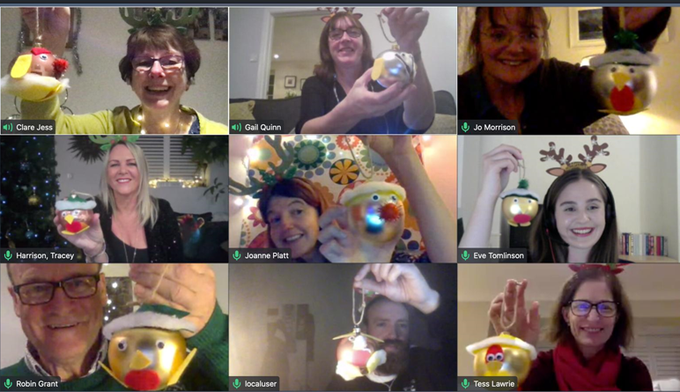 GNOC members on virtual Christmas party