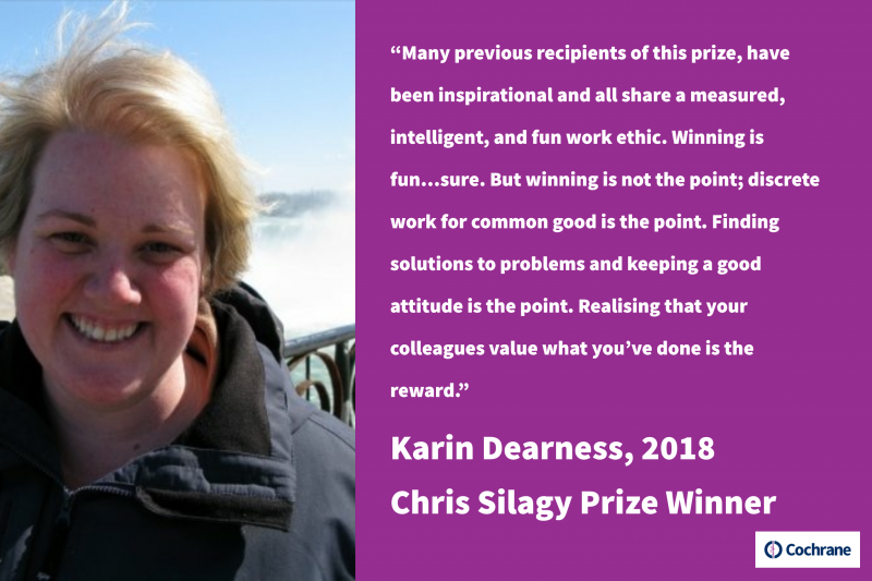 Karin Dearness; 2018 Chris Silagy Prize Winner