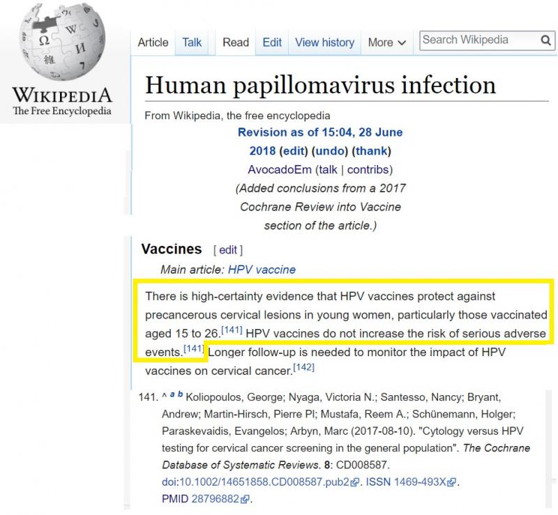 Improving The Quality Of Wikipedia Articles Using Cochrane Evidence Cochrane Community