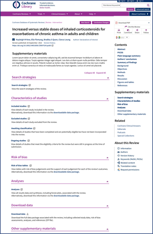 There will be a clearer distinction between the main article and supplementary materials within Cochrane Reviews   